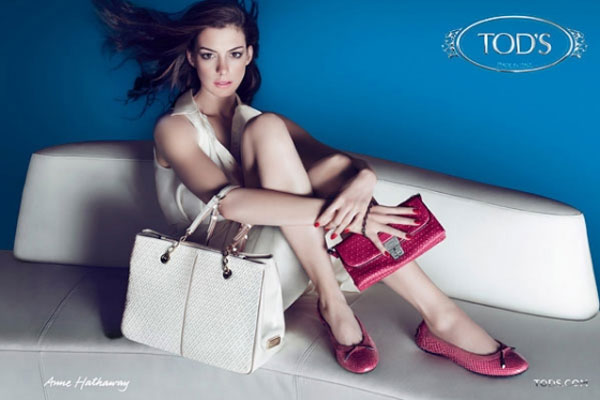 Anne Hathaway Tod's celebrity endorsement ads