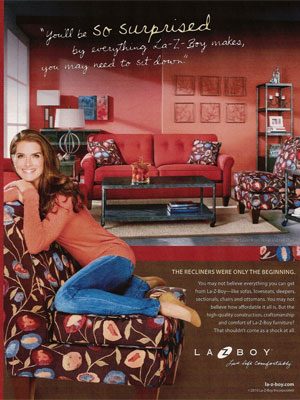 Brooke Shields for La-z-boy Furniture