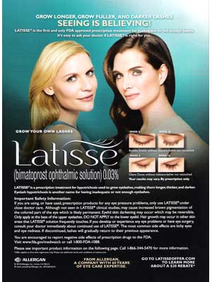 Brooke Shields Latisse cosmetic beauty celebrity endorsements Claire Danes