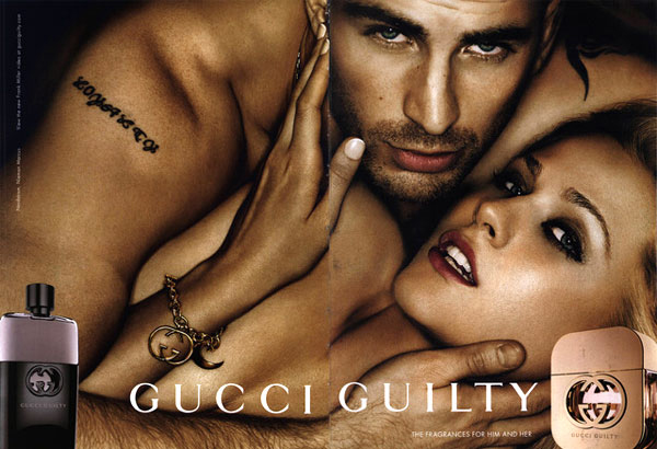Chris Evans and Evan Rachel Wood pose for Gucci Guilty Fragrance Ad