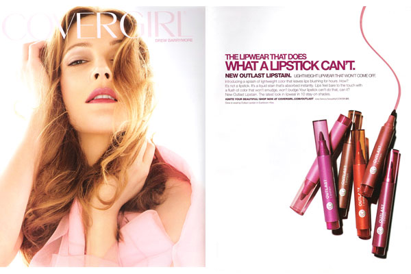Drew Barrymore for CoverGirl OutLast LipStain