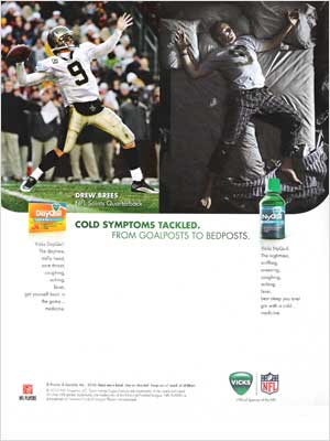 Drew Brees Nyquil celebrity endorsements