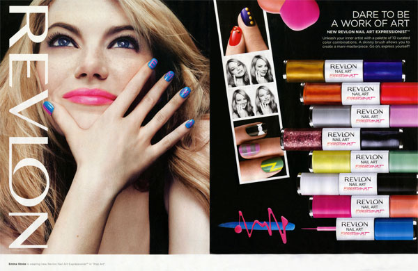 Emma Stone Revlon Nail Art Expressionist celebrity endorsement ads