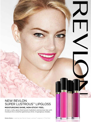 Emma Stone Revlon lips celebrity endorsement ads