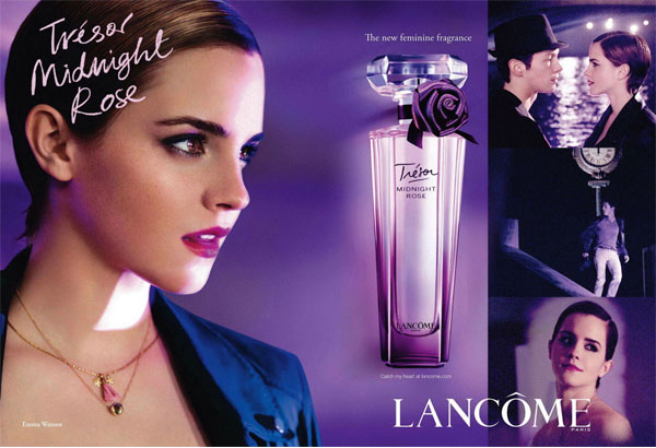 Emma Watson Lancome Tresor Midnight Rose perfume celebrity endorsement