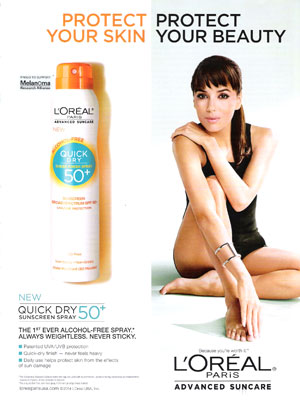 Eva Longoria L'Oreal suncare celebrity endorsement ads