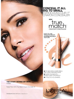 Freida Pinto L'Oreal makeup celebrity endorsement ads