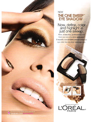 Freida Pinto celebrity endorsements L'Oreal TheOneSweep Eye Shadow