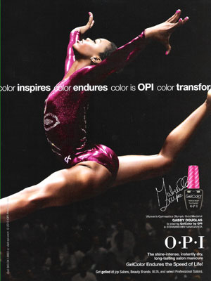 Gabby Douglas OPI Gel Color celebrity endorsement adverts