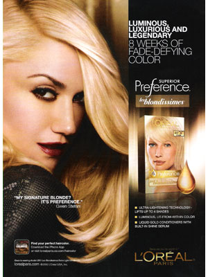 Gwen Stefani Loreal makeup celebrity endorsements