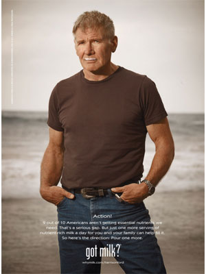 Harrison Ford Got Milk celebrity ad endorsements