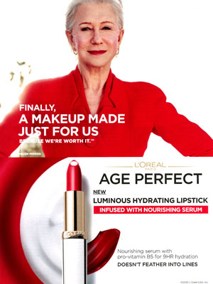 Helen Mirren L'Oreal Age Perfect Lipstick Ad