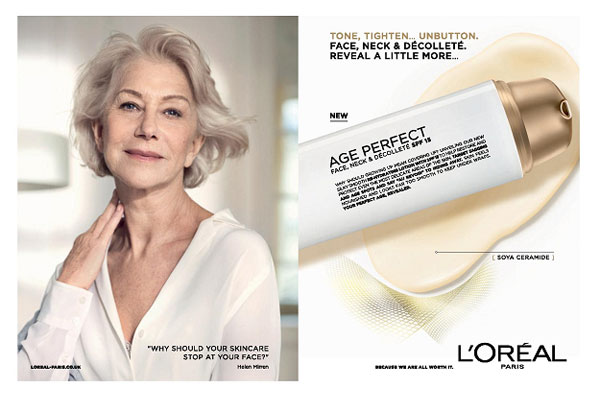 Helen Mirren L'Oreal Skincare