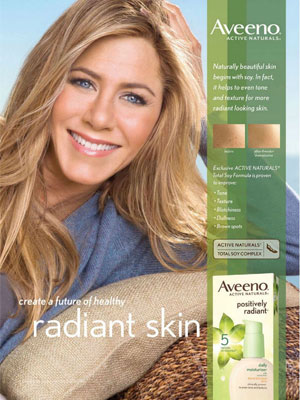 Jennifer Aniston Aveeno celebrity advertising