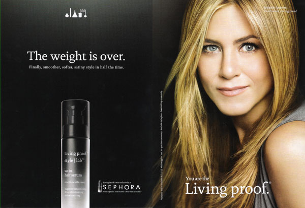 Jennifer Aniston Living Proof celebrity endorsement ads