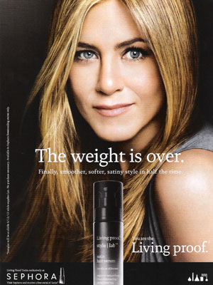 Jennifer Aniston Living Proof celebrity endorsement ads