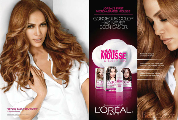 Jennifer Lopez L'Oreal sublime mousse celebrity endorsements