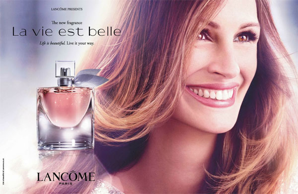 Julia Roberts Lancome La Vie Est Belle perfume celebrity endorsements