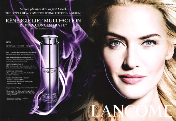 Kate Winslet for Lancome 2013 Reviva Concentrate celebrity endorsement ads