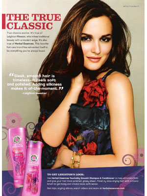 Leighton Meester Herbal Essences celebrity beauty endorsements