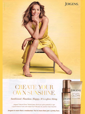 Leslie Mann Jergens Natural Glow Ad