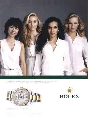 Lindsey Vonn Rolex celebrity endorsement ads