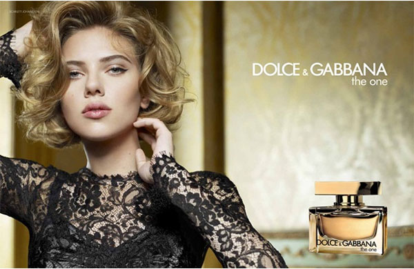 Scarlett Johansson Dolce & Gabbana The One perfume celebrity endorsement