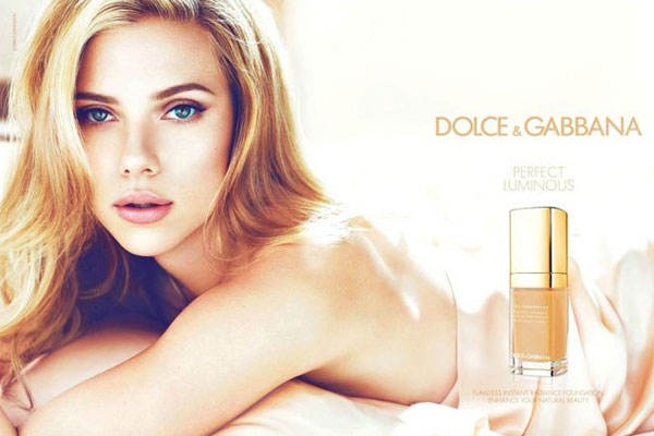 Scarlett Johansson Dolce and Gabbana makeup celebrity endorsements