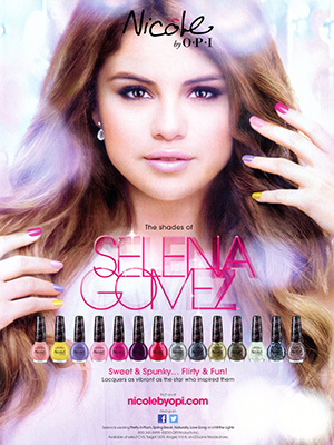 Selena Gomez Nicole by OPI celebrity endorsements