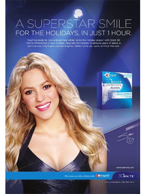 Shakira Crest celebrity ads endorsements