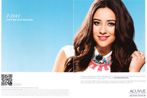 Shay Mitchell Acuvue celebrity endorsement advertising