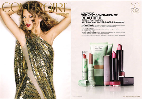 Taylor Swift CoverGirl makeup beauty celebrity endorsements