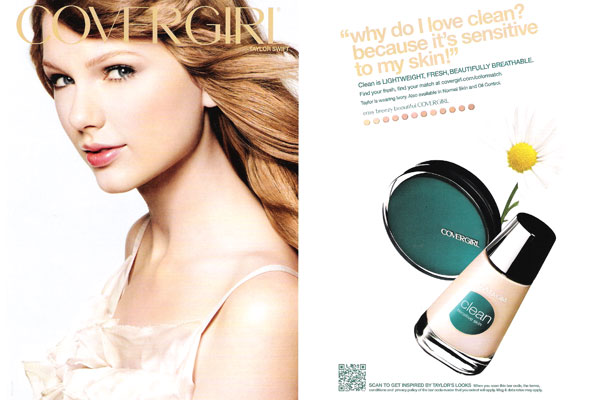 Taylor Swift CoverGirl makeup celebrity endorsements