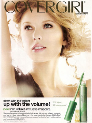 Taylor Swift CoverGirl NatureLuxe celebrity endorsement ads