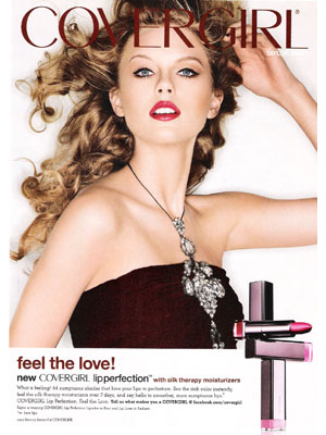 Taylor Swift for CoverGirl cosmetics celebrity beauty