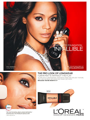 Zoe Saldana L'Oreal Ad