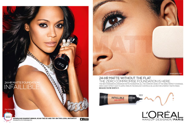 Zoe Saldana L'Oreal