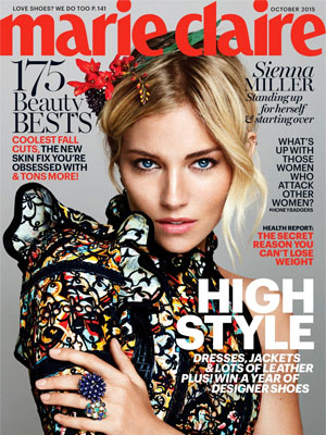 Sienna Miller Marie Claire Magazine October 2015